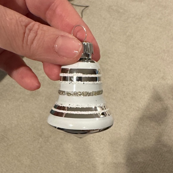 Christoper Radko Shiny Brite Silver Glass Christmas Tree Ornaments - Picture 4 of 7